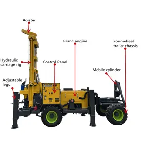 150m200m To 800m Deep Well Drilling Efficient Portable Hydraulic Diesel Water Well Drilling Rig