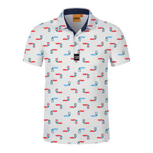 Équipe de plage imprimée all-over à séchage rapide personnalisée en gros pour polo pour hommes 100% polyester tricoté par sublimation - Product Image 3