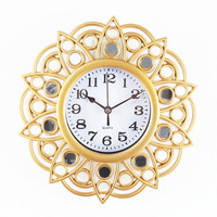 Jam Dinding Akrilik Plastik Rose Gold Sunburst Bulat dengan Angka 3D untuk Ruang Makan Hotel Interior Elegan