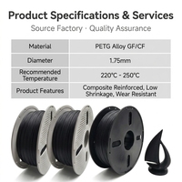 Filament PETG Alliage PETG GF/CF 1,75 mm 1 kg Résistant à l'usure Impression lisse