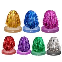 Lot de pompons de cheerleading métalliques colorés de 20g à double trou pour événements sportifs et fêtes