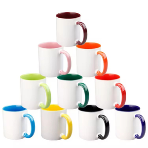Tasses à café en céramique personnalisées les plus populaires de 11 oz, vierges pour sublimation, avec intérieur et anse colorés - Product Image 1