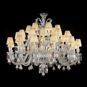 Zèle Éclairage Pendentif Lumière Salon Moderne Led De Luxe Blanc Ombre Bougie Lustre En Cristal - Product Image 3