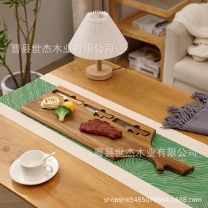 Mu Yujia Acacia Wood Cutting <b>Board</b> Set 63.5cm 3-Piece Durable Cheese Butter Serving Tray Kitchen <b>Tools</b> - Product Image 3
