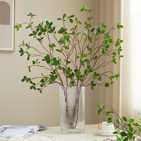 Branche de Ficus Vert Réaliste, Feuilles d'Arbre Banyan Artificielles pour Centre de Table de Mariage, Décoration Intérieure et Aménagement Paysager