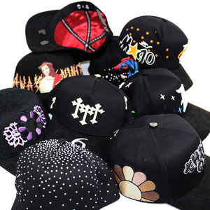 Hba54 OEM Cổ Điển Hip Hop 5 Bảng Điều Chỉnh Gorras Mũ Bóng Chày Tùy Chỉnh Biểu Tượng Lớn 3D Thêu Rhinestone Kim Loại Pin Người Đàn Ông Snapback Mũ - Product Image 1