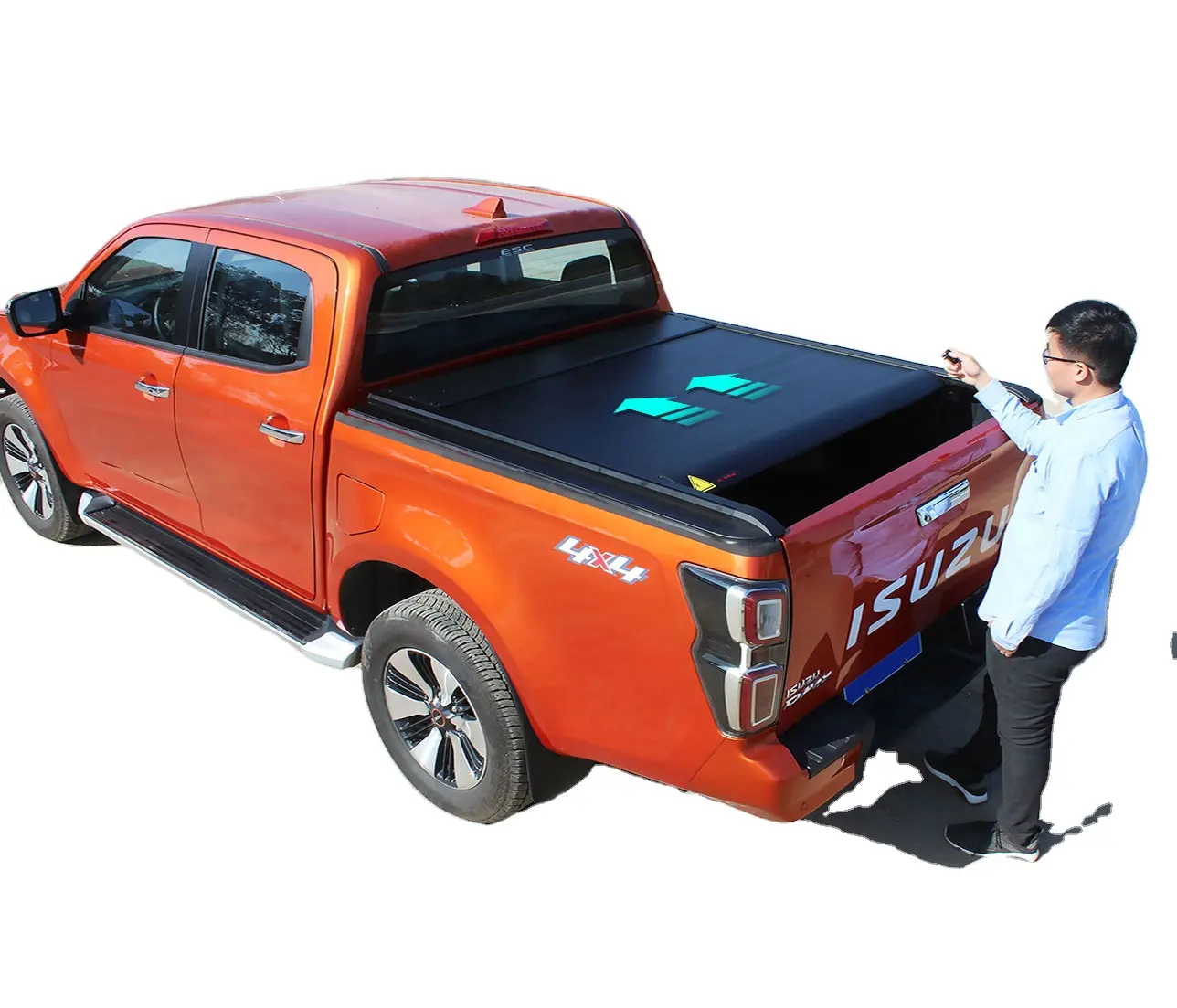 トラックアクセサリーピックアップユニバーサル防水アルミローラーシャッター電動トノーカバーTOYOTA Hilux RENO4DOORS用