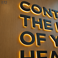 EZD Maßgefertigtes Schwarzes Metall Halo-Beleuchtetes Büro-Wandlogo Schild für Innen und Außen Firmen-Geschäftslogo Hintergrundbeleuchtete LED 3D-Buchstaben