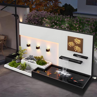 Cascade murale en acier inoxydable pour patio extérieur de villa, rideau d'eau coulante, aménagement paysager extérieur, écran d'eau métallique