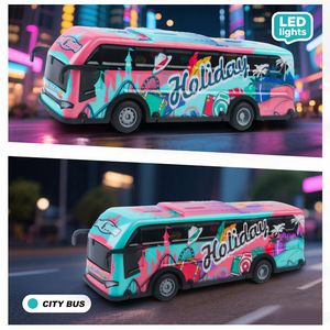 Autobús RC de Simulación con Luces LED, Control Remoto, Estilo Graffiti, Autobús Urbano, Juguete de Control Remoto, Regalos para Niños - Product Image 3