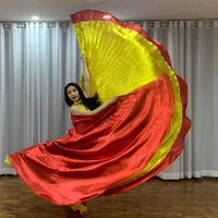 Écharpe à deux couleurs fantaisie avec des ailes Isis à deux couches pour la danse du ventre, accessoires de performance unisexes