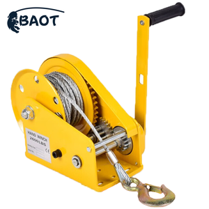 Treuil manuel à frein automatique à friction en acier noir de 2600 lb pour usage marin - Product Image 1