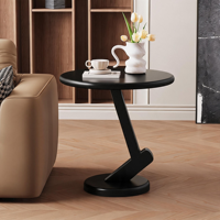 Table basse d'angle en bois massif, style moderne et minimaliste, directement de l'usine, idéale pour les salons, les petits appartements et les balcons.