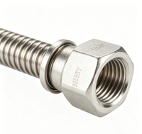 Tuyau de gaz flexible CSA avec plaque de fixation, coudière femelle, connecteur en acier inoxydable pour gaz naturel, propane, sèche-linge