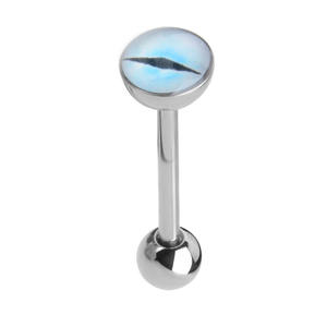 Anting-anting lidah gaya Clover Cat Eye Gradient Y2K yang edgy, tindik lidah, F136 Titanium Enamel, perhiasan tindik tubuh - Product Image 6