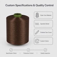 Fil élastique à tricoter Polylion, fil recouvert de polyester Acy 150D/48F/40D Spandex Air Cover pour chaussettes