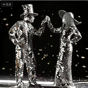 Costume de danse avec miroir en verre LED Efun, avec casque boule disco, <span class=keywords><strong>tenue</strong></span> sexy pour <span class=keywords><strong>femme</strong></span> - Product Image 2