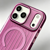 JOYPORODO B338 Coque de téléphone antichoc magnétique en PC ondulé pour iPhone 16 17 18 Pro Max, étanche et anti-traces de doigts, vente en gros