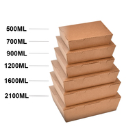 Caja de pollo frito de papel Kraft a prueba de aceite Cajas de embalaje de comida rápida