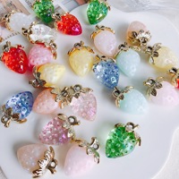 Mignon 20*32mm coloré fruits fraise breloque mignon résine perlée pendentif pour bracelet à bricoler soi-même collier boucle d'oreille bijoux accessoires