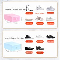 Boîte à chaussures pliable en forme de tête de chat, transparente en PP, anti-poussière, style japonais, empilable, avec compartiments et couvercle, grande/petite taille