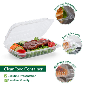 8 "vỏ sò thân thiện với môi để đi hộp dùng một lần bản lề nhựa đưa ra container cho nhà hàng - Product Image 4