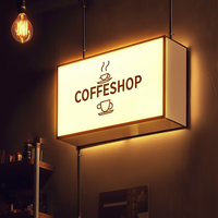 Boîte à lumière extérieure personnalisée Carrey Sign pour les chaînes de cafés, signalétique étanche, logo mural, boîte à lumière intérieure pour la publicité