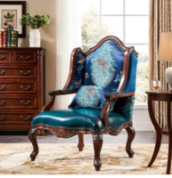 Fauteuil de salon moderne haut de gamme américain, chaise de réunion en tissu de designer avec tabouret en bois massif motif tigre