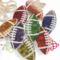 Offre Spéciale – Écussons thermocollants en feutre non tissé écologique, motif ballon de rugby, forme nœud, avec sequins sportifs pour vêtements et chapeaux
