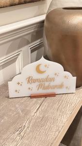 Insegna in Acrilico Ramadan Mubarak Decorazione Casa a Tema Islamico Mese Sacro Regalo Ramadan Mubarak con Moschea - Product Image 3