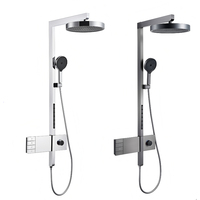 Ensemble de douche haut de gamme pour hôtel et usage domestique, mitigeur monocommande en cuivre massif, barre coulissante, pommeau de douche pluie, jet doux, pressurisation, fixation murale