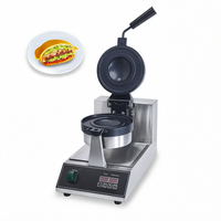 Machine à gaufres portable UFO pour burgers et glaces, réglable 50-250/122-482, en acier inoxydable avec revêtement antiadhésif et commande tactile