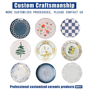Assiettes de table en céramique rétro nordique à glaçure réactive, assiettes de <span class=keywords><strong>cuisine</strong></span> personnalisées en grès pour restaurant, maison, vente en gros - Product Image 6