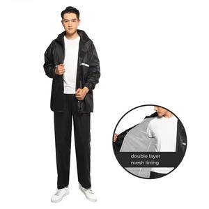 Doublure en maille double couche PVC réfléchissant combinaison de pluie bon marché imperméable adulte pour motocyclistes hommes - Product Image 5