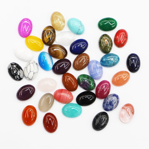 Bán buôn pha lê đá tự nhiên hình bầu dục Vòng đá thạch anh tím Lapis Lazuli Agate Rose Quartz Cabochon đá quý cho Diy đồ trang sức làm - Product Image 2