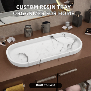 Bandeja de Resina Personalizada Clásica de un Solo Compartimento, Organizador de Tocador para Sala de Estar, Almacenamiento Pintado con Laca para Encimera de Cómoda - Product Image 2
