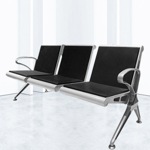 Silla de Espera Bao Xian, Fila de 3 Asientos, Acero Inoxidable, Cojín de PU, Uso en Hospitales, Aeropuertos y Estaciones - Product Image 2