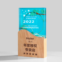 Trofeo de Cristal con Logotipo Grabado Personalizado, Base de Madera Premium, Premio de Honor para Ceremonias, Suministro de Fábrica
