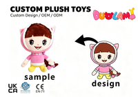 Peluche personnalisée, adorable chaton avec capuche, personnage féminin, poupée en peluche douce pour la décoration de la maison, cadeau promotionnel