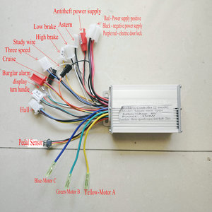 Contrôleur à onde carrée 36V/48V/60V 350W 6 Mosfets avec trois vitesses pour trottinette <span class=keywords><strong>électrique</strong></span>, pièces de vélo <span class=keywords><strong>électrique</strong></span>, tricycle, accessoire <span class=keywords><strong>VTT</strong></span> - Product Image 1