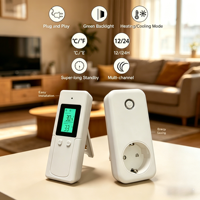 Termostato Inalámbrico para Calefacción del Hogar, Enchufe Europeo, Material de PC Antiinflamable, Función Programable para Calefacción Interior del Hogar