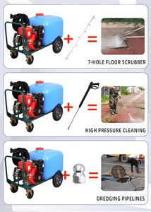 Lavadora de alta presión de <span class=keywords><strong>gasolina</strong></span> diésel industrial <span class=keywords><strong>Limpiador</strong></span> de chorro de 3000 PSI para limpieza de piso de techo con tanque de agua 160 - Product Image 2