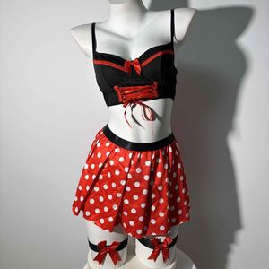 Conjunto de Lencería Sexy y Erótica de Dos Piezas con Falda Corta Roja de Lujo para Mujer, Ideal para Fiestas Nocturnas - Product Image 6
