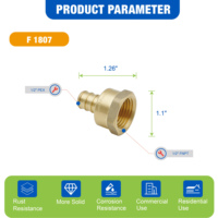 Raccord adaptateur KING SMART en laiton sans plomb F1807/PEX B 1/2" FNPT UPC pour alimentation en eau (Livraison gratuite aux États-Unis et au Canada)