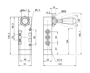 NUEVAS Válvulas Manuales Originales Camozzi Modelo 474-905, Precio de Fábrica, Válvula Solenoide Manual Camozzi 474-905 en Oferta - Product Image 4