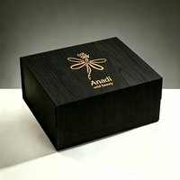 Boîte magnétique rigide en papier texturé noir de haute qualité personnalisée avec logo en feuille d'or, emballage en papier pour produits de beauté pour cheveux et perruques
