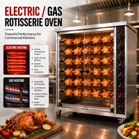 Four à rôtir électrique pour poulet à 6 broches avec bac de récupération des graisses - Idéal pour les marchés de viande