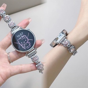 Bracelet pour montre connectée Xiaomi 14mm 18mm 20mm, bracelet en alliage de zinc avec boucle argentée - Product Image 1