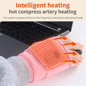 Vente en gros de femmes 2000mah batterie demi-doigt de sécurité USB charge chauffage électrique écran tactile chauffage plus chaud - Product Image 2