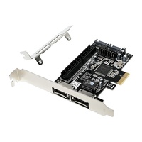Kartu Ekspansi Server PCIe X1 NGFF JMB363 2 ESATA++IDE RAID Storage Array Card Aluminium-Stock